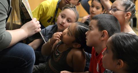 Children looking at a book