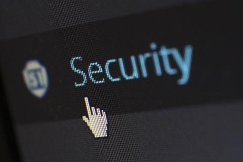 The word security on a computer screen.