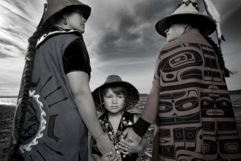 Image of Native American family by photographer Matika Wilbur