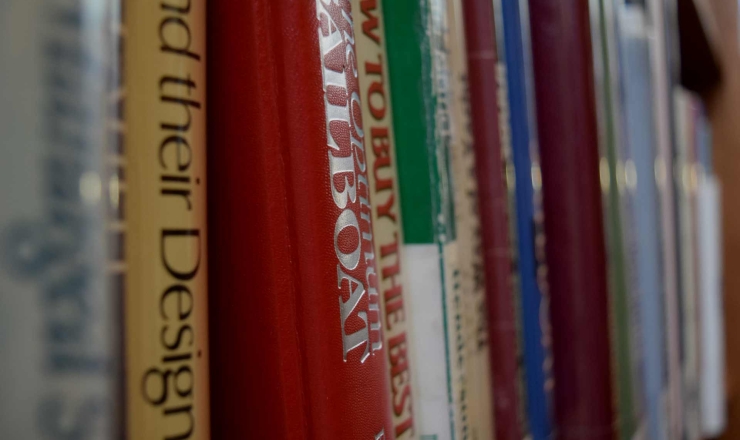 H.W. McCurdy Library image showing books on a shelf