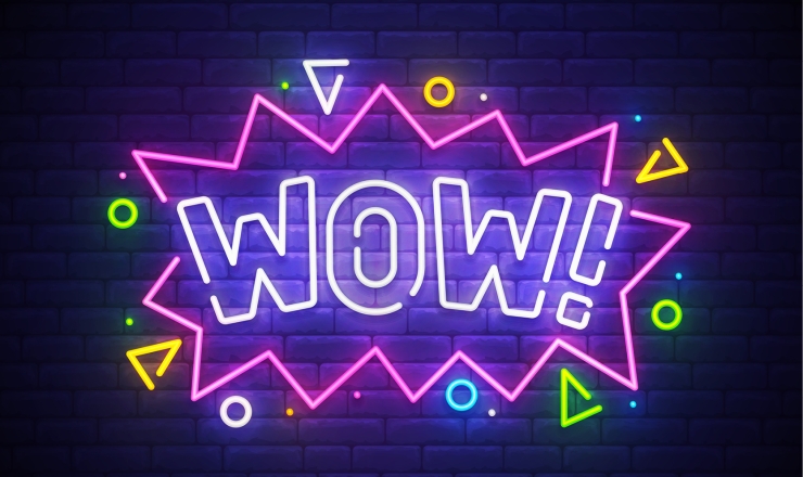 WOW neon graphic